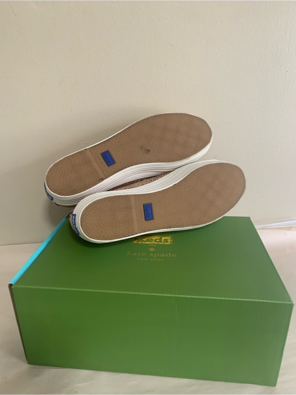 Keds X Kate Spade Glitter Sneakers Pink Rose Gold Size 6.5 Shoes W/ Original Box - Picture 7 of 12